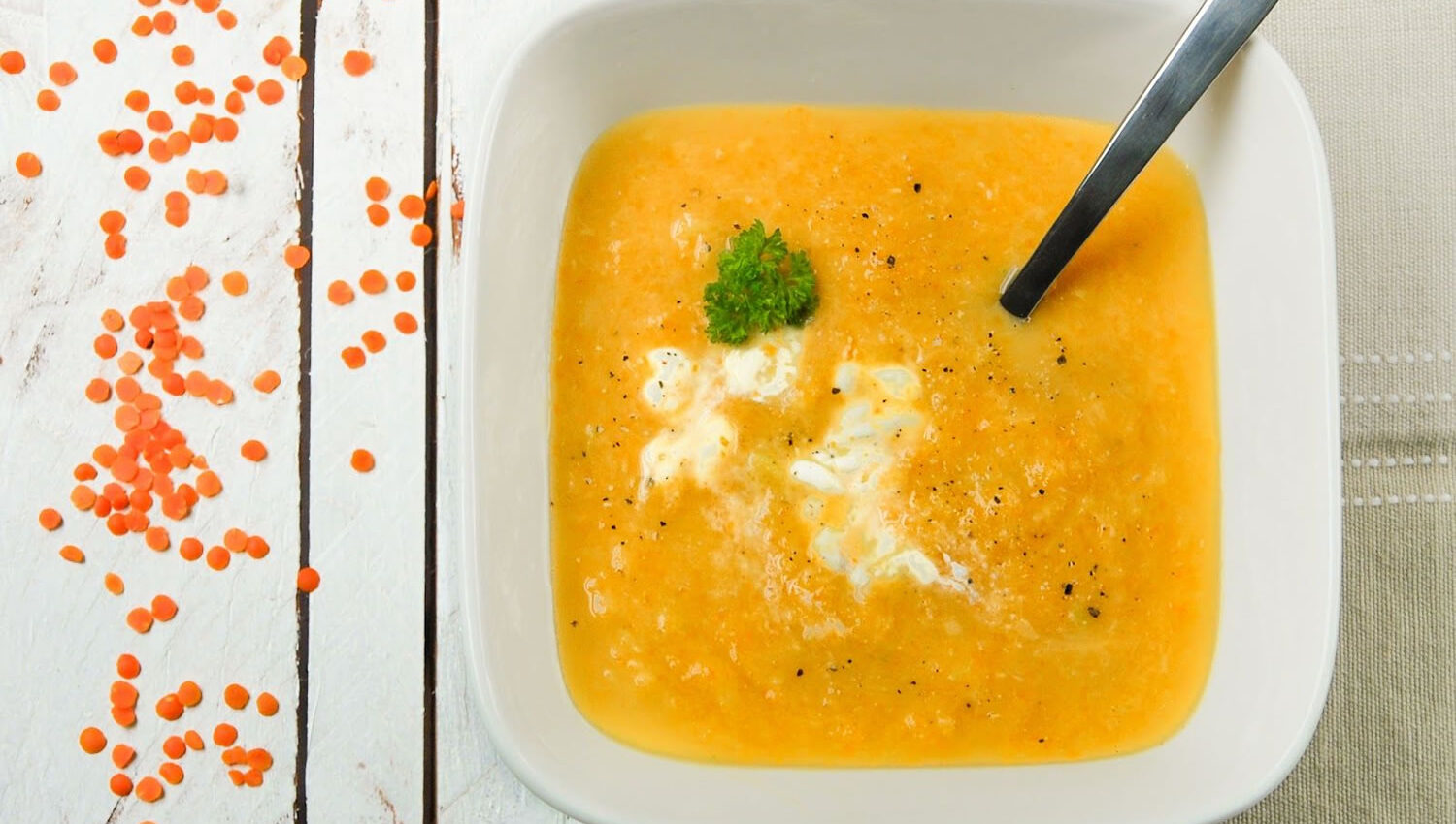 Crema de zanahorias y lentejas