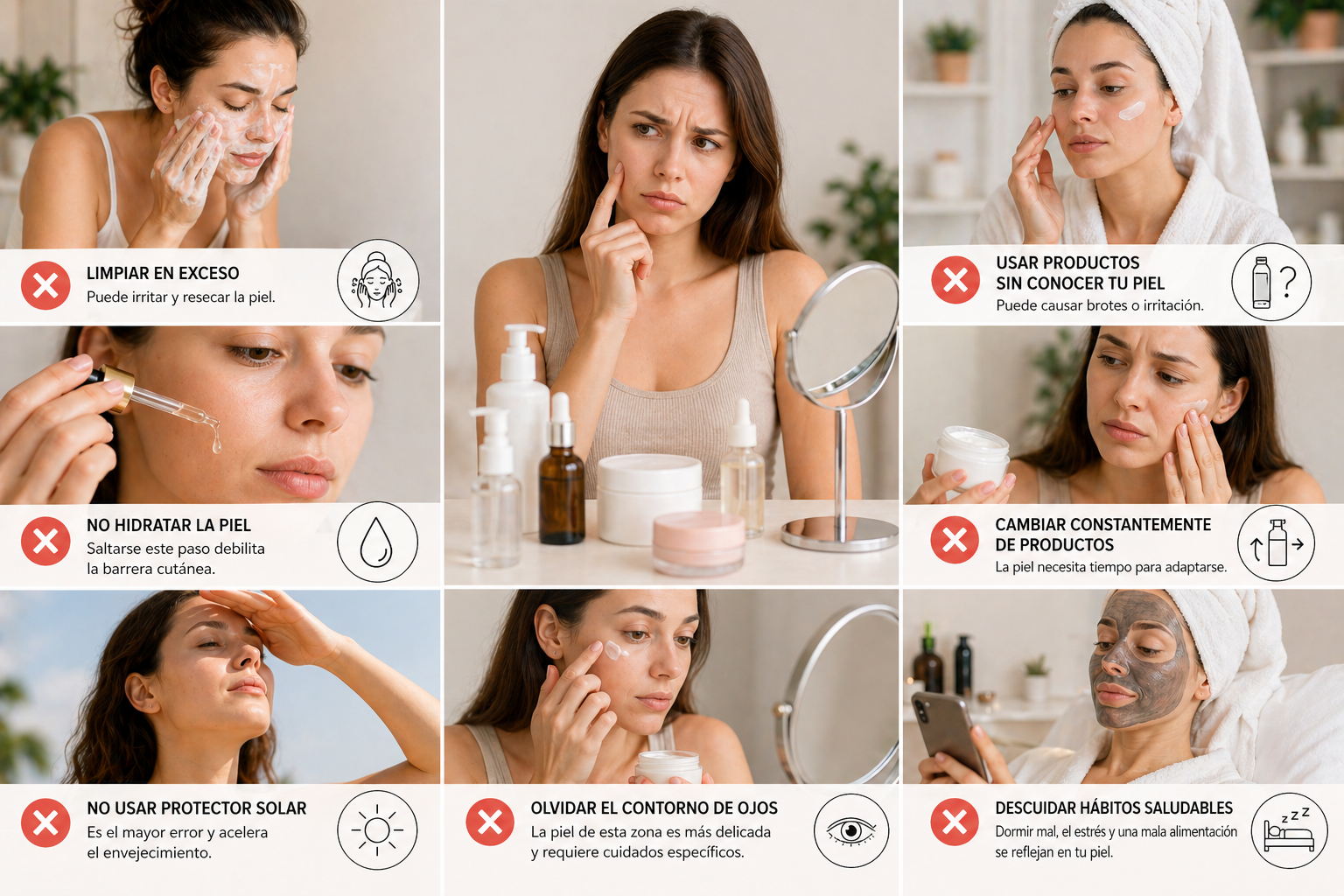 Errores de rutinas de belleza