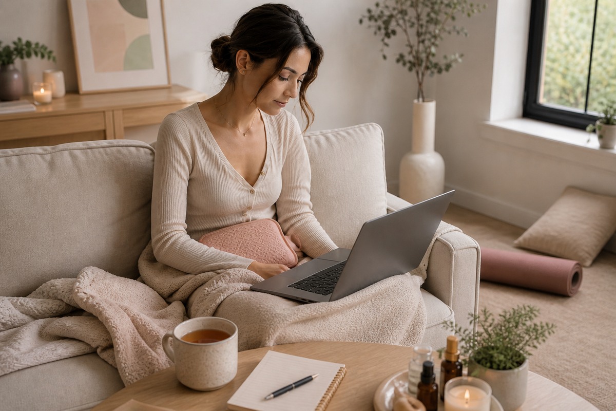 Fase menstrual trabajo suave y descanso